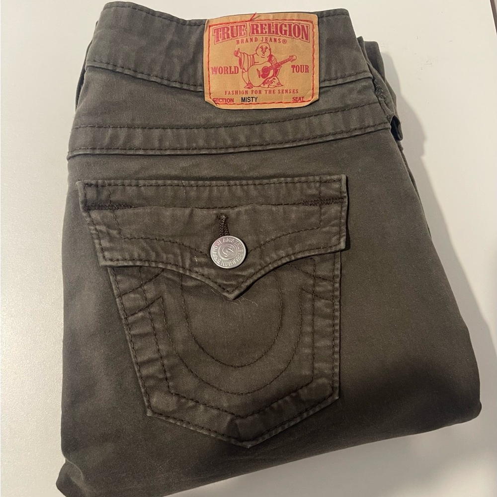 True Religion Women’s Olive Skinny Jeans with Signature Pocket